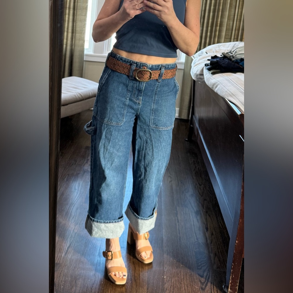 We The Free Blue Flare Wide Leg Jeans